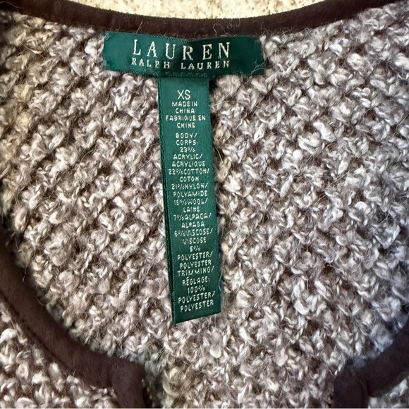Lauren Ralph Lauren Marbled Tweed Looking Knit Cardigan Sweater XS - Picture 6 of 8